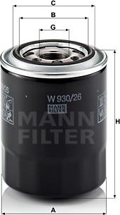 Mann-Filter W 930/26 - Масляный фильтр unicars.by