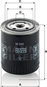 Mann-Filter W 930 - Масляный фильтр unicars.by