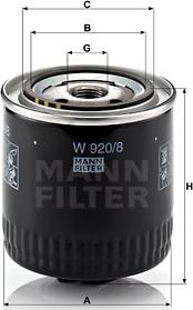 Mann-Filter W 920/8 - Масляный фильтр unicars.by