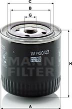 Mann-Filter W 920/23 - Масляный фильтр unicars.by