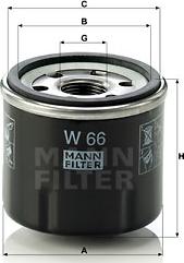 Mann-Filter W 66 - Масляный фильтр unicars.by