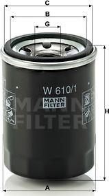 Mann-Filter W 610/1 - Масляный фильтр unicars.by