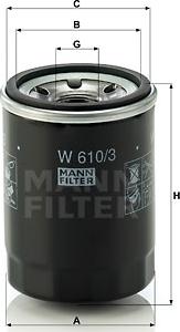 Mann-Filter W 610/3 - Масляный фильтр unicars.by