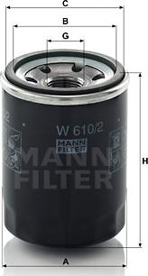 Mann-Filter W 610/2 - Масляный фильтр unicars.by