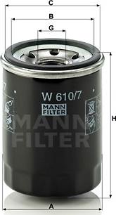 Mann-Filter W 610/7 - Масляный фильтр unicars.by