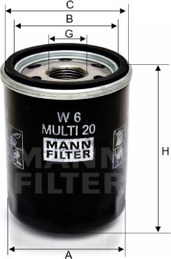 Mann-Filter W 6 MULTI 20 - Масляный фильтр unicars.by