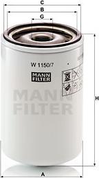 Mann-Filter W 1150/7 - Масляный фильтр unicars.by