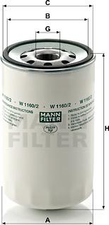 Mann-Filter W 1160/2 - Масляный фильтр unicars.by