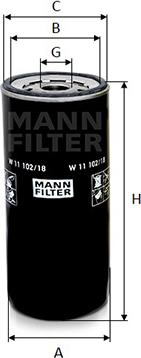 Mann-Filter W 11 102/18 - Масляный фильтр unicars.by