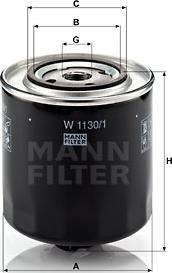 Mann-Filter W 1130/1 - Масляный фильтр unicars.by