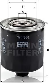 Mann-Filter W 1130/2 - Масляный фильтр unicars.by