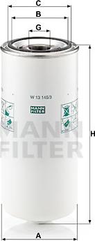 Mann-Filter W 13 145/3 - Масляный фильтр unicars.by