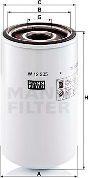 Mann-Filter W 12 205 - Масляный фильтр unicars.by