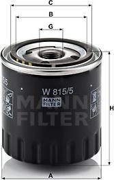 Mann-Filter W 815/5 - Масляный фильтр unicars.by