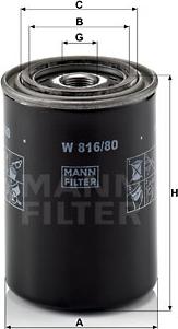 Mann-Filter W 816/80 - Масляный фильтр unicars.by