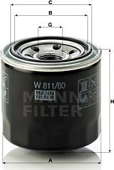 Mann-Filter W 811/80 - Масляный фильтр unicars.by