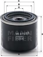 Mann-Filter W 811/83 - Масляный фильтр unicars.by