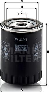 Mann-Filter W 830/1 - Масляный фильтр unicars.by