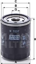 Mann-Filter W 7037 - Масляный фильтр unicars.by