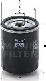 Mann-Filter W 7020 - Масляный фильтр unicars.by