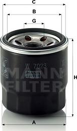 Mann-Filter W 7023 - Масляный фильтр unicars.by