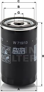 Mann-Filter W 719/13 (10) - Масляный фильтр unicars.by