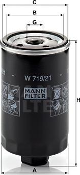 Mann-Filter W 719/21 - Масляный фильтр unicars.by