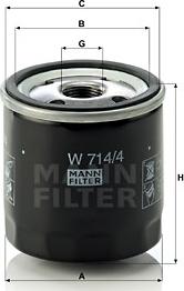 Mann-Filter W 714/4 - Масляный фильтр unicars.by