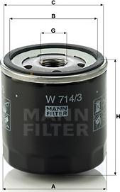 Mann-Filter W 714/3 - Масляный фильтр unicars.by