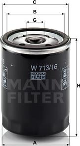 Mann-Filter W 713/16 - Масляный фильтр unicars.by