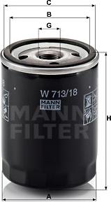 Mann-Filter W 713/18 - Масляный фильтр unicars.by