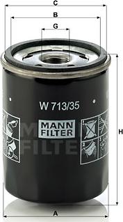 Mann-Filter W 713/35 - Масляный фильтр unicars.by