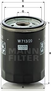 Mann-Filter W 713/20 - Масляный фильтр unicars.by