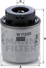 Mann-Filter W 712/93 - Масляный фильтр unicars.by