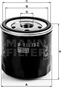 Mann-Filter W 712/92 - Масляный фильтр unicars.by