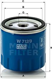 Mann-Filter W 712/9 - Масляный фильтр unicars.by