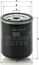 Mann-Filter W 712/45 - Гидрофильтр, автоматическая коробка передач unicars.by