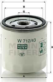 Mann-Filter W 712/43 (10) - Масляный фильтр unicars.by