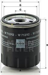 Mann-Filter W 712/42 - Масляный фильтр unicars.by