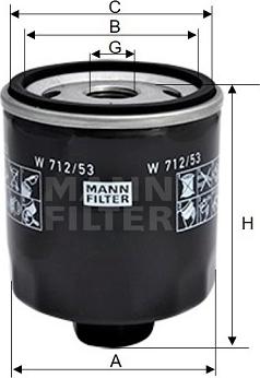 Mann-Filter W 712/53 - Масляный фильтр unicars.by