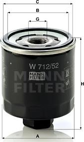 Mann-Filter W 712/52 - Масляный фильтр unicars.by