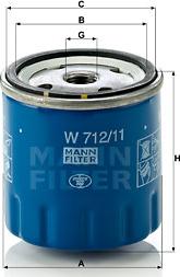 Mann-Filter W 712/11 - Масляный фильтр unicars.by