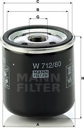 Mann-Filter W 712/80 - Масляный фильтр unicars.by