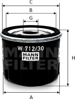 Mann-Filter W 712/30 - Масляный фильтр unicars.by