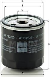 Mann-Filter W 712/20 - Масляный фильтр unicars.by