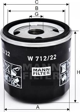 Mann-Filter W 712/22 - Масляный фильтр unicars.by