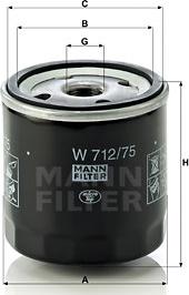 Mann-Filter W 712/75 - Масляный фильтр unicars.by