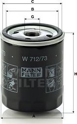 Mann-Filter W 712/73 - Масляный фильтр unicars.by