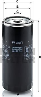 Mann-Filter W 730/1 - Масляный фильтр unicars.by