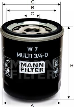 Mann-Filter W 7 MULTI 3/4-D - Масляный фильтр unicars.by